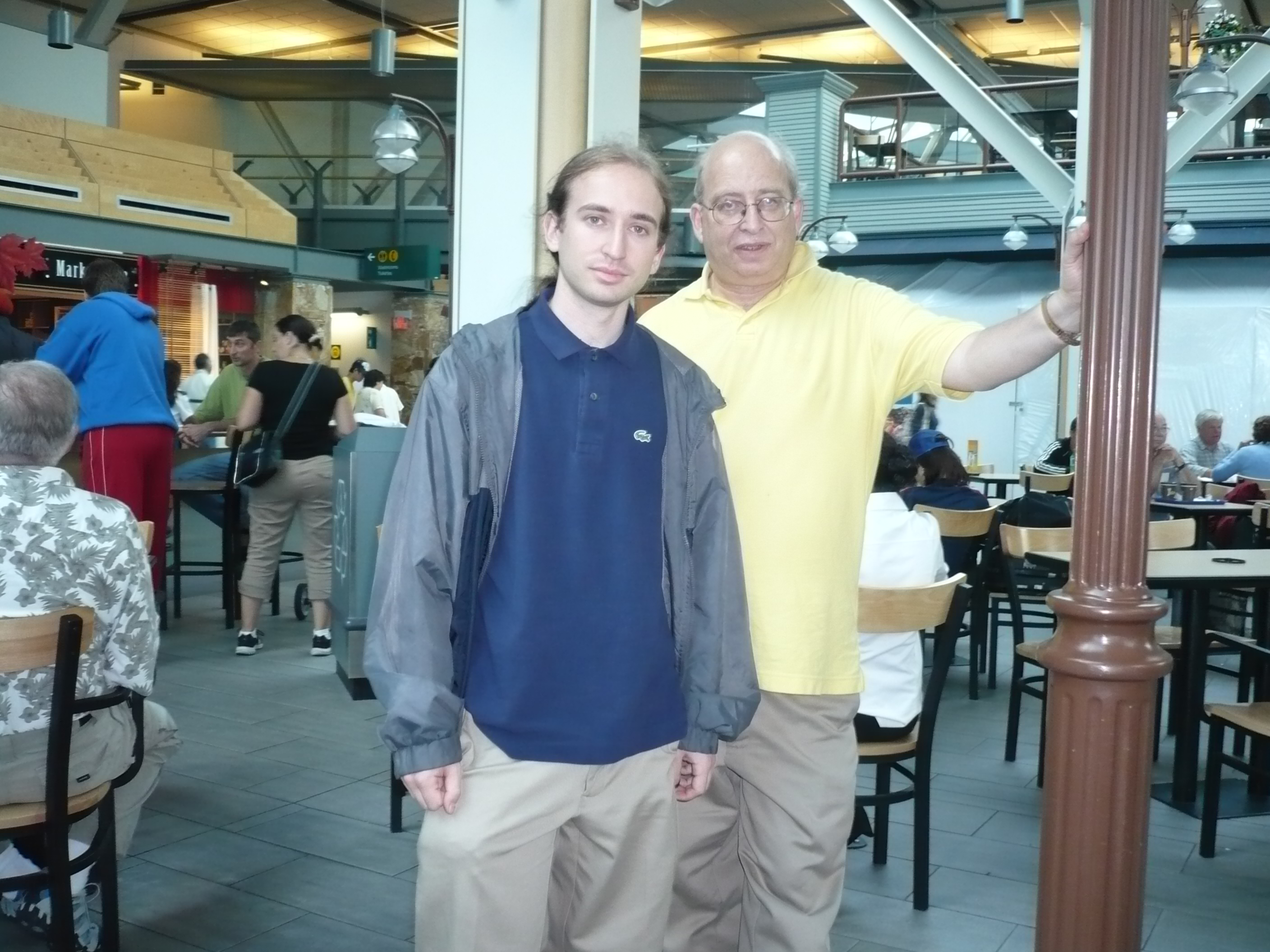 Photo with older son, at YVR